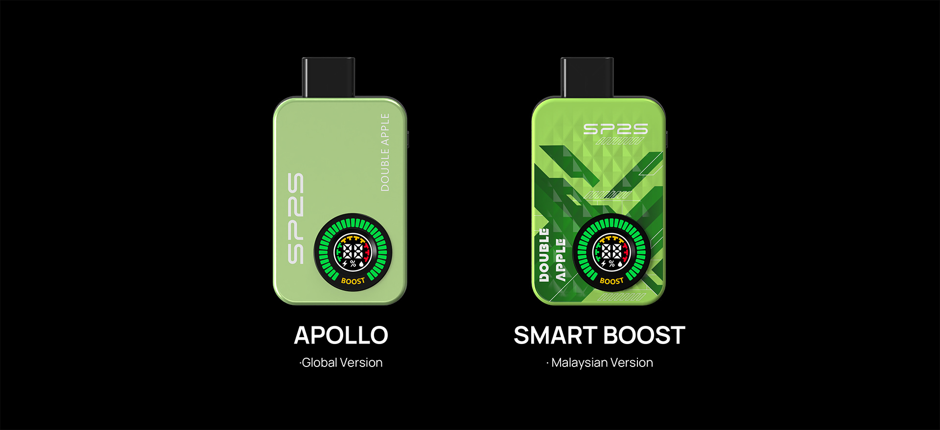  SMART BOOST vs Apollo – side-by-side appearance comparison showing design differences between the two vape products