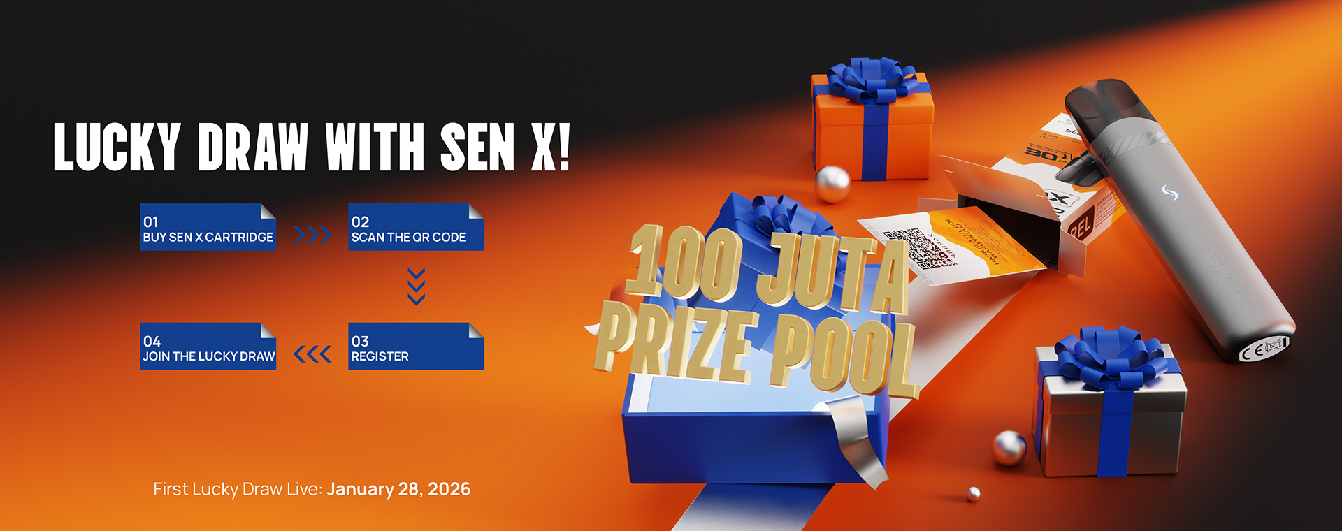 sp2s, sp2s indonesia lucky draw, sp2s sen x, sen x open pod kit, vape giveaway indonesia, sen x lucky draw, sp2s event indonesia, sp2s sen x rewards, one-time code registration