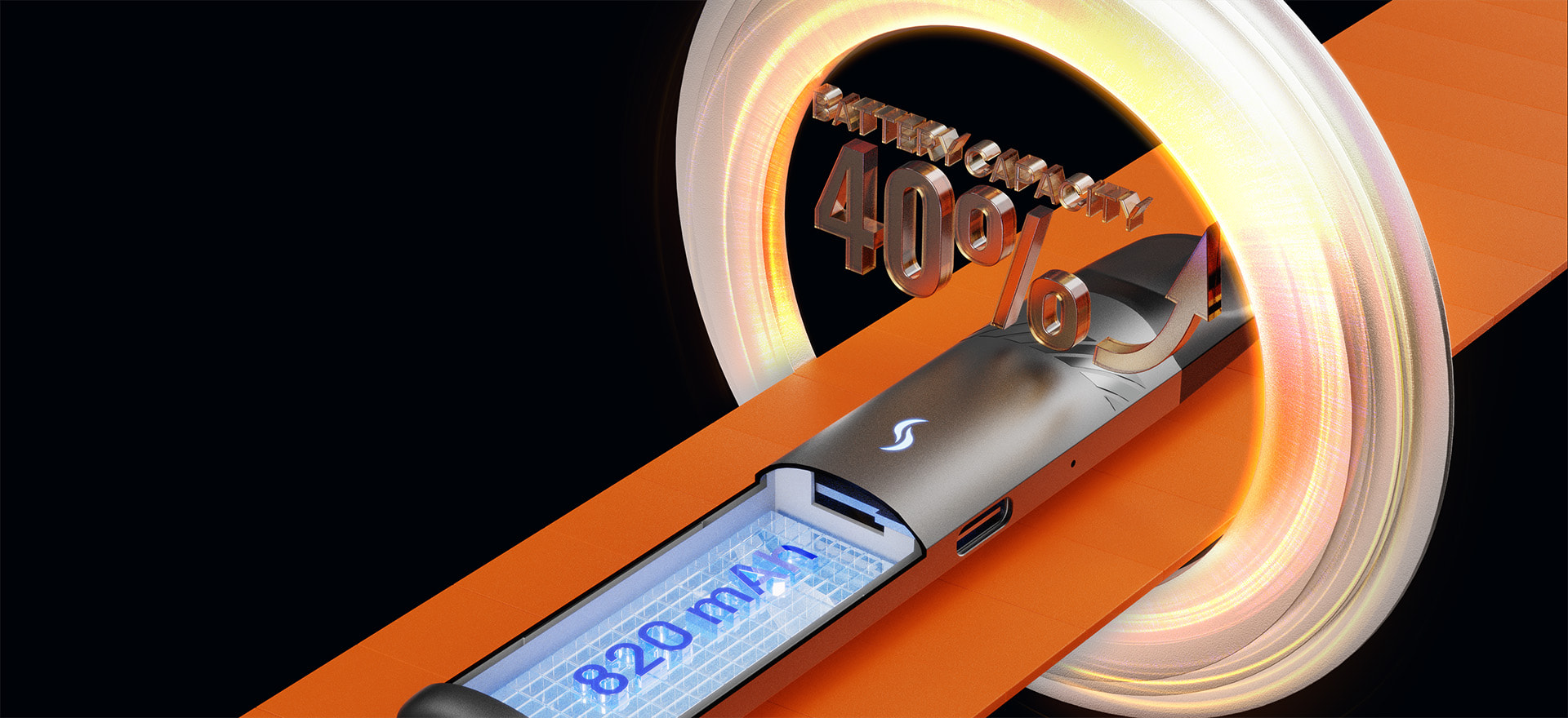  SP2S SEN X Open Pod Kit offers a 40% enhanced battery life with its 820mAh capacity for all-day vaping performance.