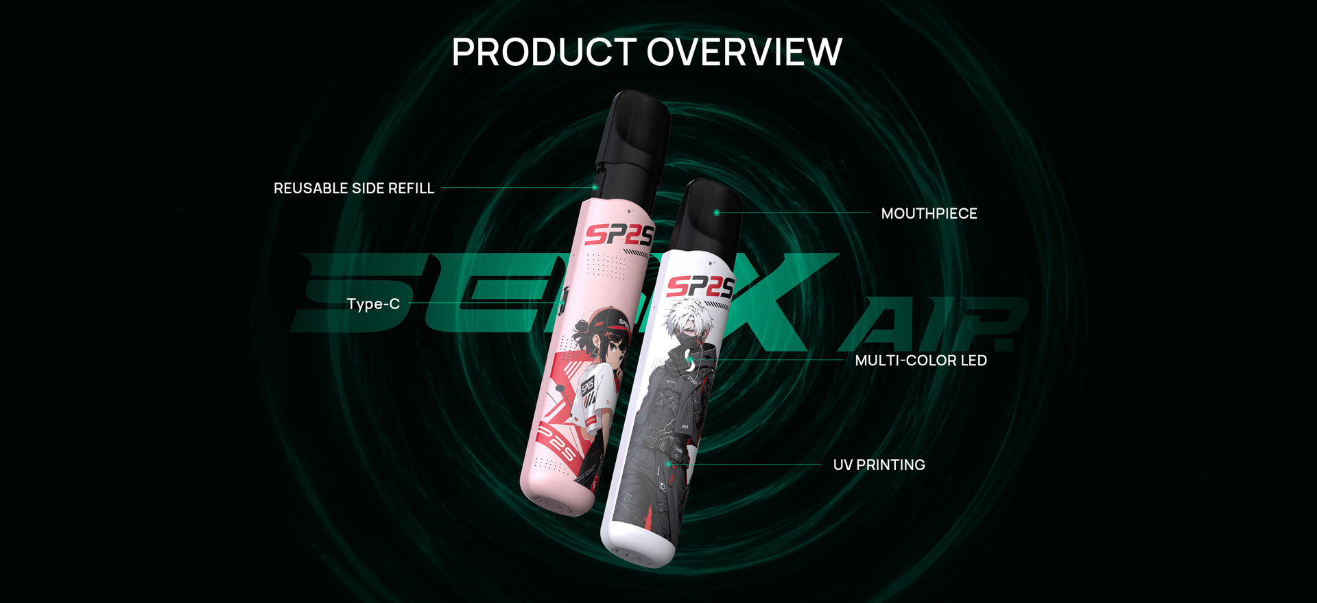 SP2S SENX AIR pod system kit feature and specification overview
